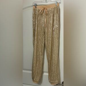 Gold Sequin Joggers